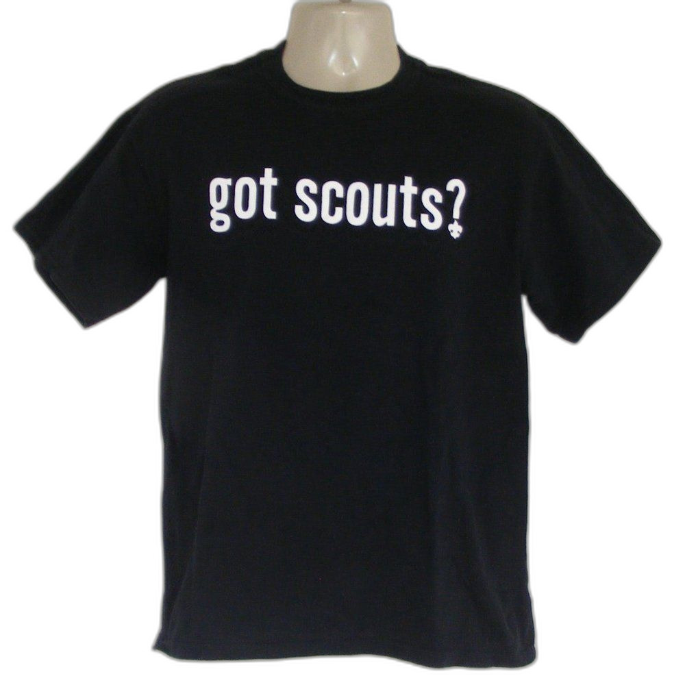GOT SCOUTS? Tshirt, M, Black, Short sleeves, Gildan, Crew neck, Cotton